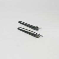 Short forged black silver drop earrings by Emily Thatcher