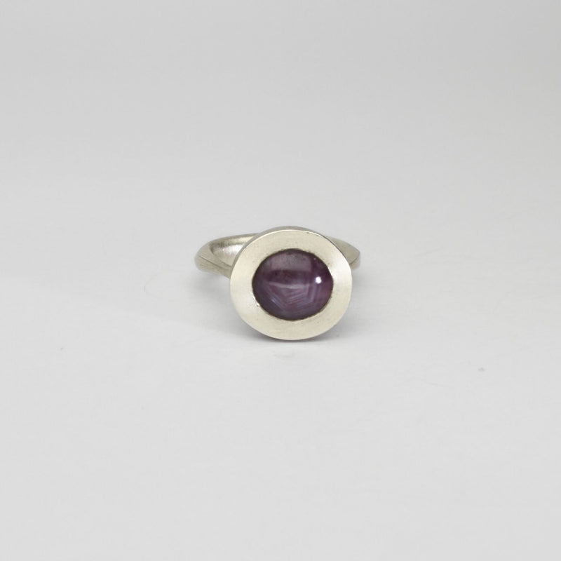 Purple sapphire turgor silver ring by Emily Thatcher