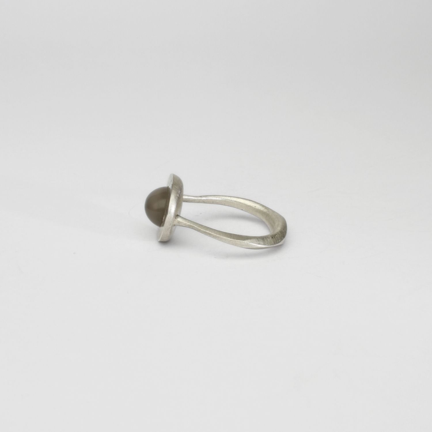 Grey moonstone turgor silver ring by Emily Thatcher