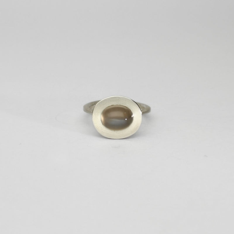 Grey moonstone turgor silver ring by Emily Thatcher