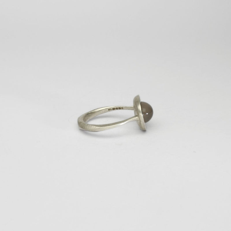 Grey moonstone turgor silver ring by Emily Thatcher