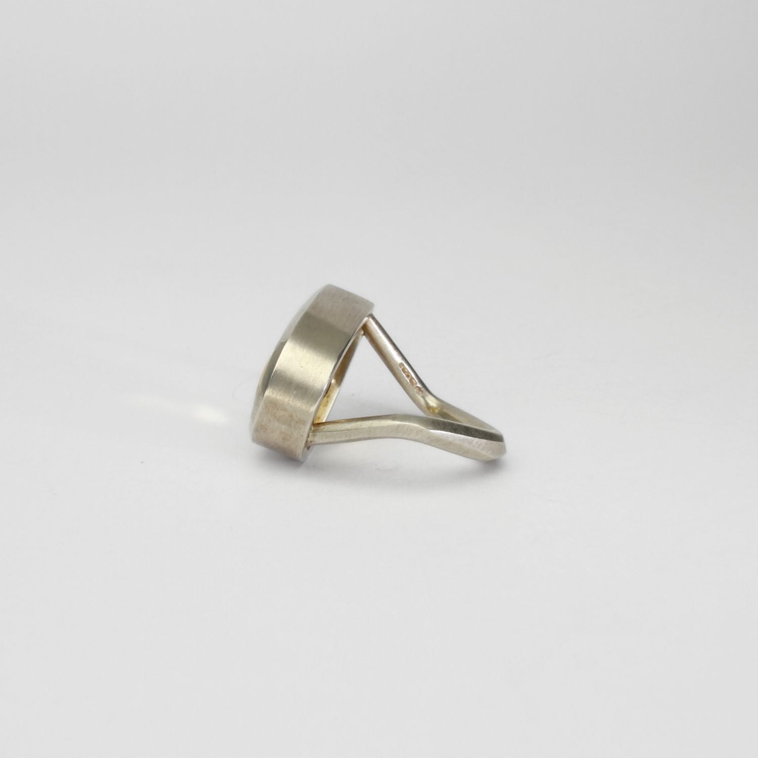 Golden beryl faceted silver ring by Emily Thatcher