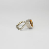 Golden beryl faceted silver ring by Emily Thatcher