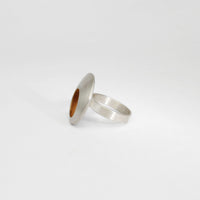 Large pebble silver & gold plated ring by Hannah Souter
