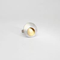 Large pebble silver & gold plated ring by Hannah Souter