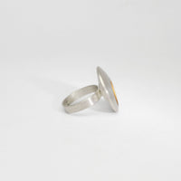 Large pebble silver & gold plated ring by Hannah Souter