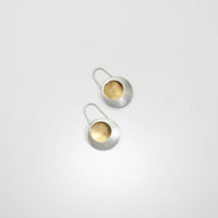 Pebble satin silver & gold plated drop earrings by Hannah Souter