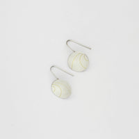 Lunar 3 satin silver & 18ct gold drop earrings by Hannah Souter