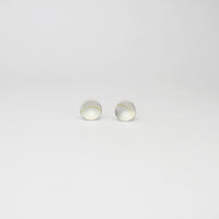 Small lunar 2 satin silver & 18ct gold studs by Hannah Souter