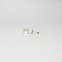 Small lunar 2 satin silver & 18ct gold studs by Hannah Souter