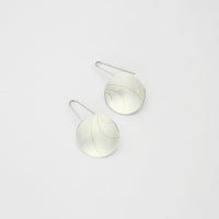 Large lunar 3 satin silver & 18ct gold drop earrings by Hannah Souter