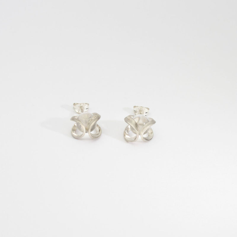 Earrings: Silver with quartz studs by Hanna Tommola