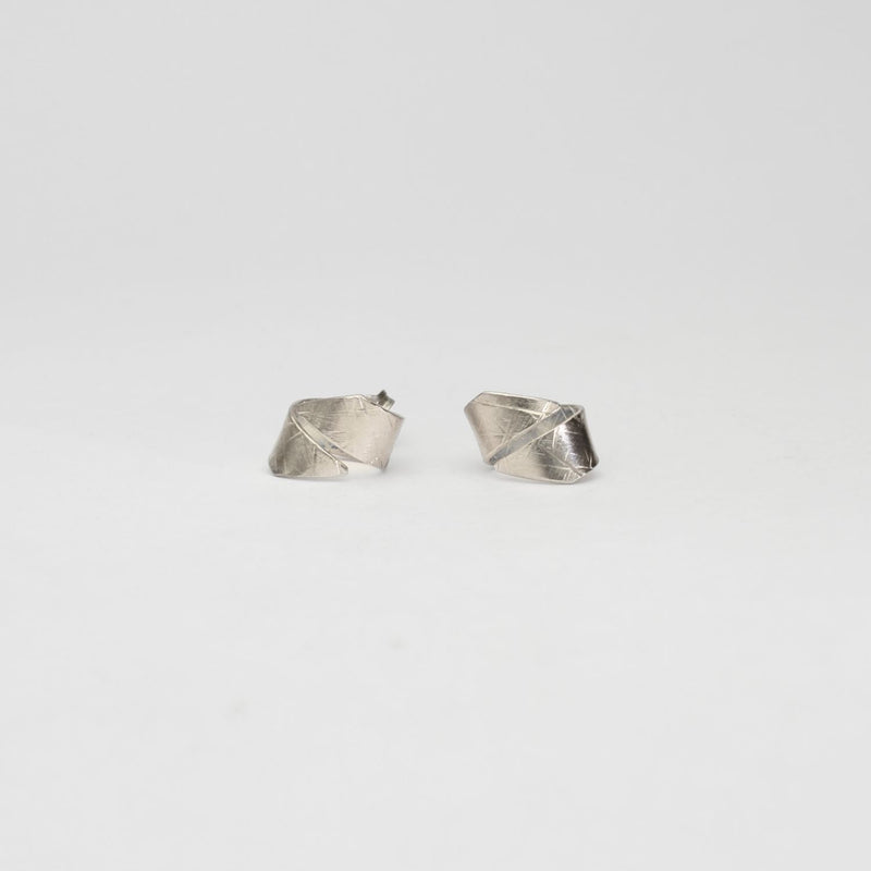 Ribbon end silver studs by Jodie Hook