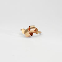 Ribbon knot ring in silver, rose gold plated by Jodie Hook