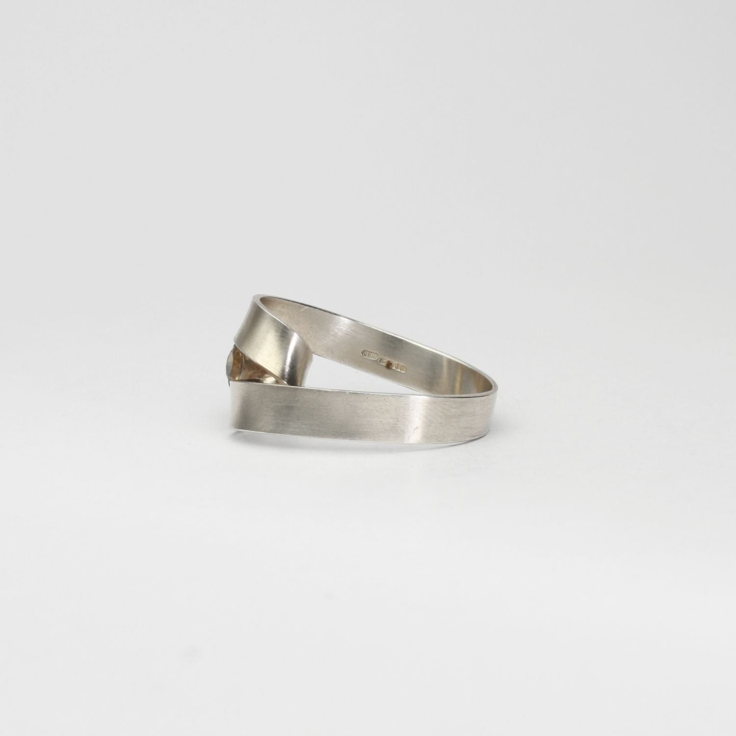 Ribbon loop ring in silver with citrine by Jodie Hook