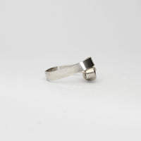 Ribbon loop ring in silver with citrine by Jodie Hook