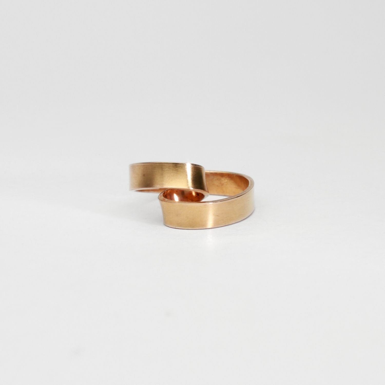 Ribbon loop ring in rose gold plated silver by Jodie Hook