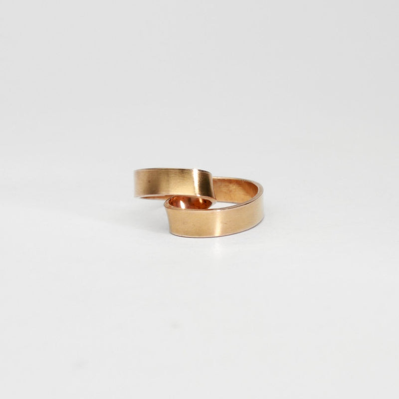 Ribbon loop ring in rose gold plated silver by Jodie Hook