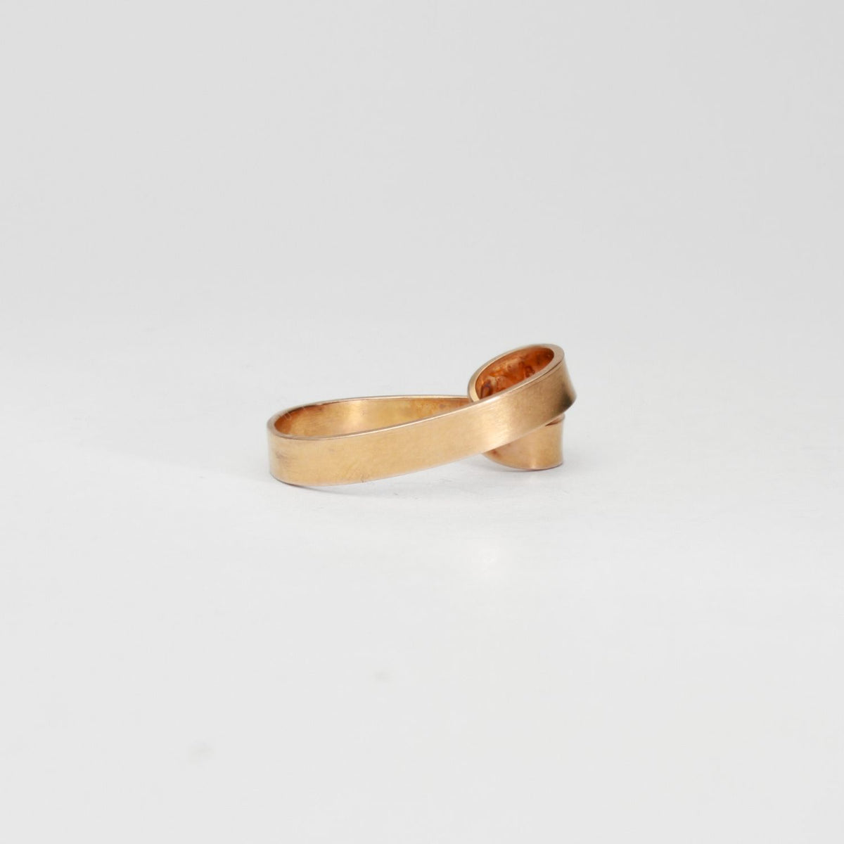Ribbon loop ring in rose gold plated silver by Jodie Hook