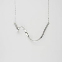Ribbon loop V silver necklace by Jodie Hook