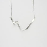 Ribbon medium loop V silver necklace by Jodie Hook