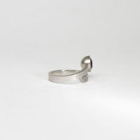 Ribbon end silver ring with lavender amethyst by Jodie Hook