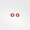 Small orange target silver studs by Kokkino