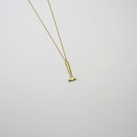Flat end silver gold plated pendant by Katy Tromans