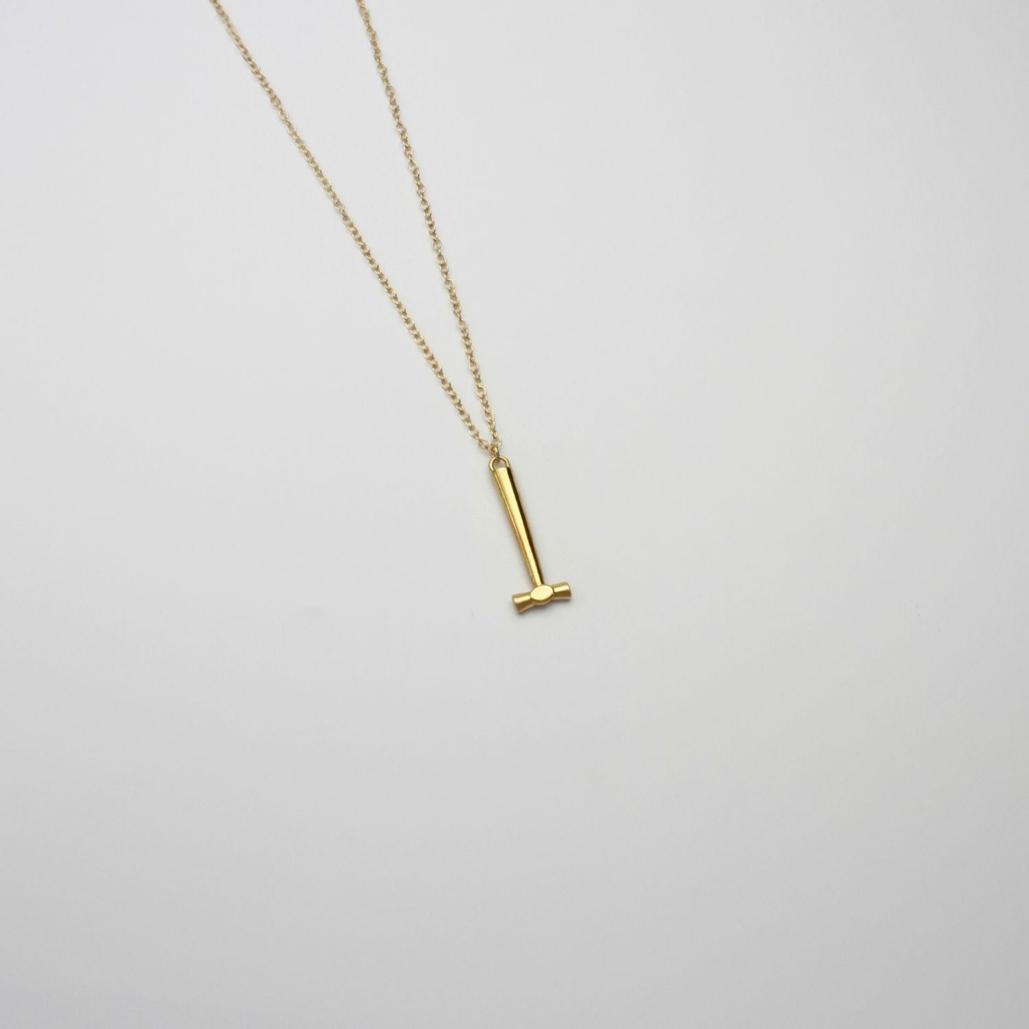 Flat end silver gold plated pendant by Katy Tromans