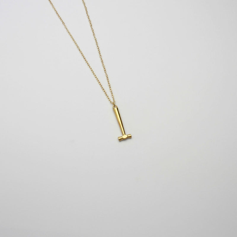 Flat end silver gold plated pendant by Katy Tromans