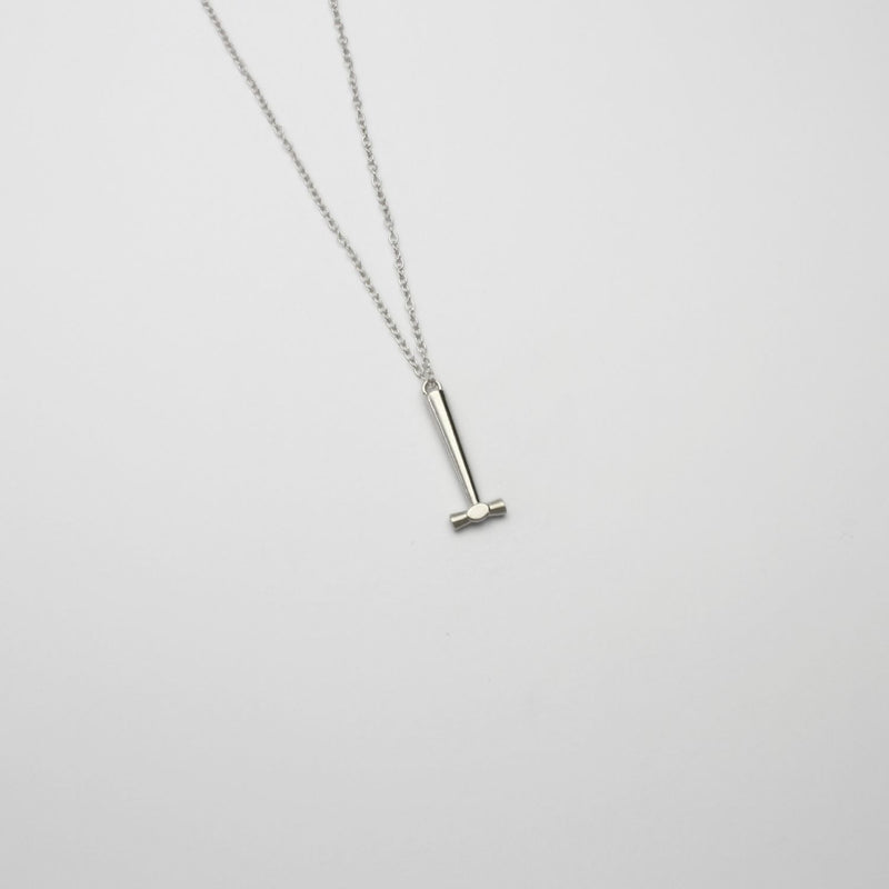 Flat end Hammer silver pendant by Katy Tromans