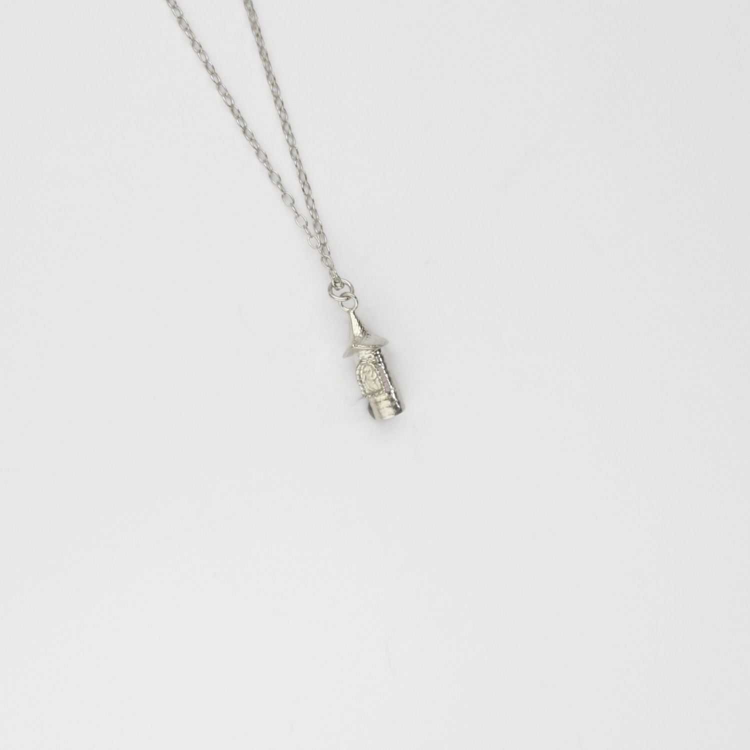 Rapunzel - Round tower silver pendant by Katy Tromans