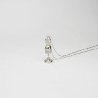 Silver bust pendant by Katy Tromans