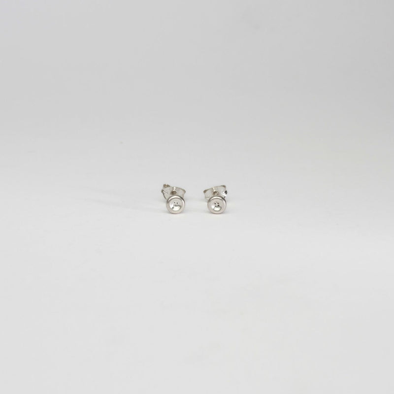 Button silver earrings by Katy Tromans