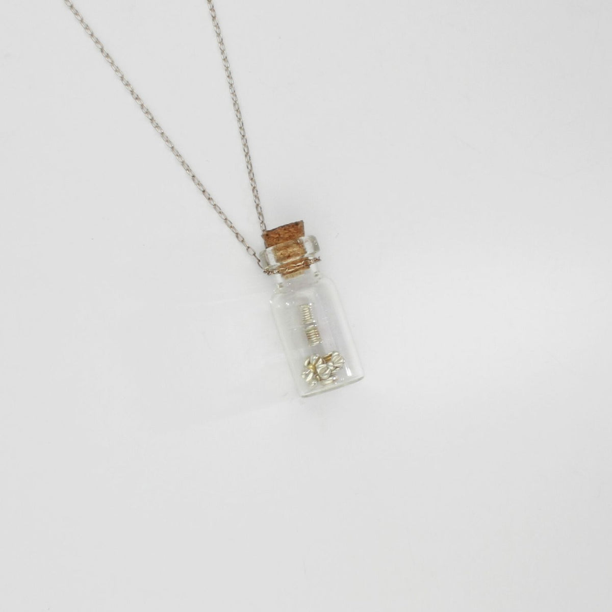 Glass Jar pendant with silver chain by Katy Tromans