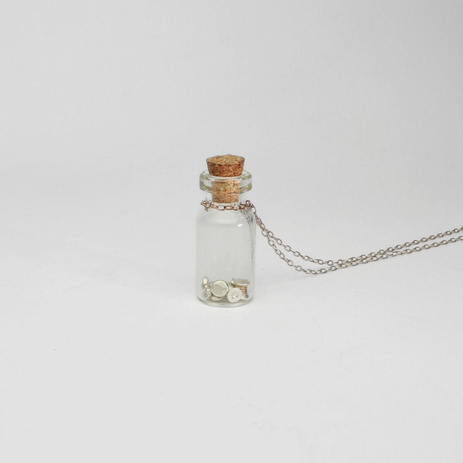 Glass Jar pendant with silver chain by Katy Tromans