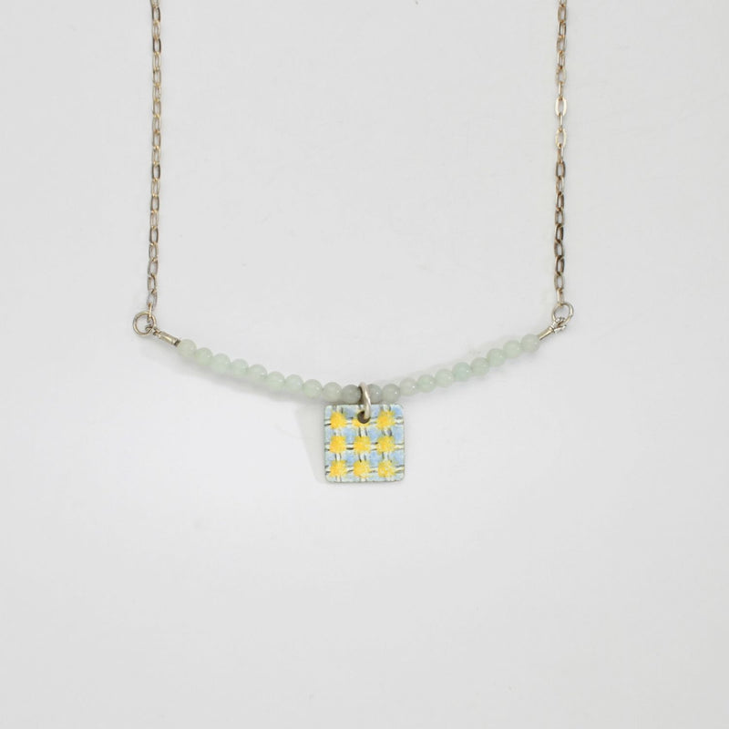 Small square Carthen silver pendant by Kathryn Willis