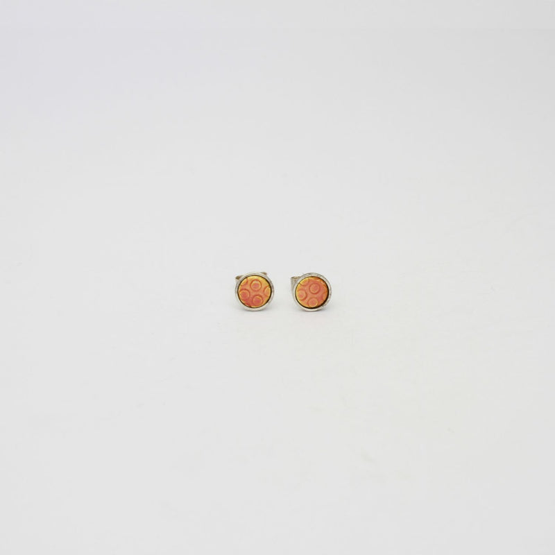 Mini spot orange silver studs by Kathryn Willis