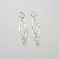 Filaments long silver earrings by Karen Williams