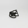 Weave cocktail black silver ring with blue enamel by Kathryn Willis