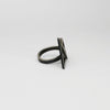 Weave cocktail black silver ring with blue enamel by Kathryn Willis