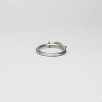 Folded leaf  black silver ring with 9ct gold by Kathryn Willis