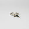 Folded leaf  black silver ring with 9ct gold by Kathryn Willis