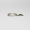 Folded leaf  black silver ring with 9ct gold by Kathryn Willis