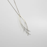 Filaments long 3 strand silver pendant by Karen Williams