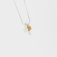 Silver red kite & sun pendant by Kathryn Willis