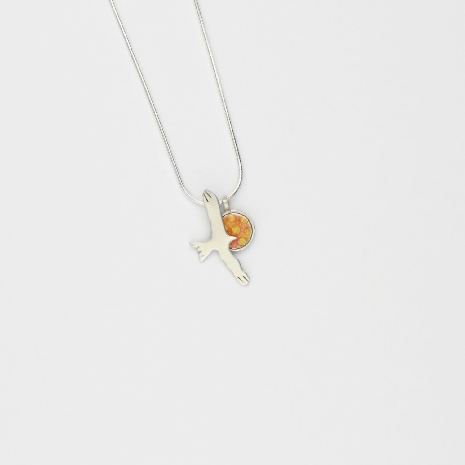 Silver red kite & sun pendant by Kathryn Willis