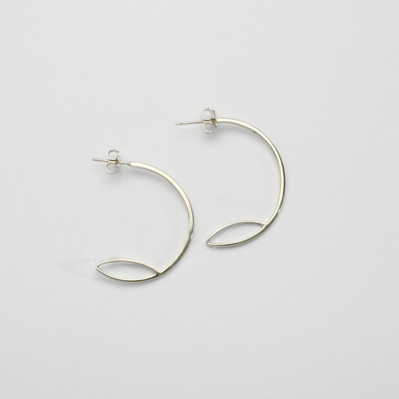 Silver pod hoops by Karen Williams