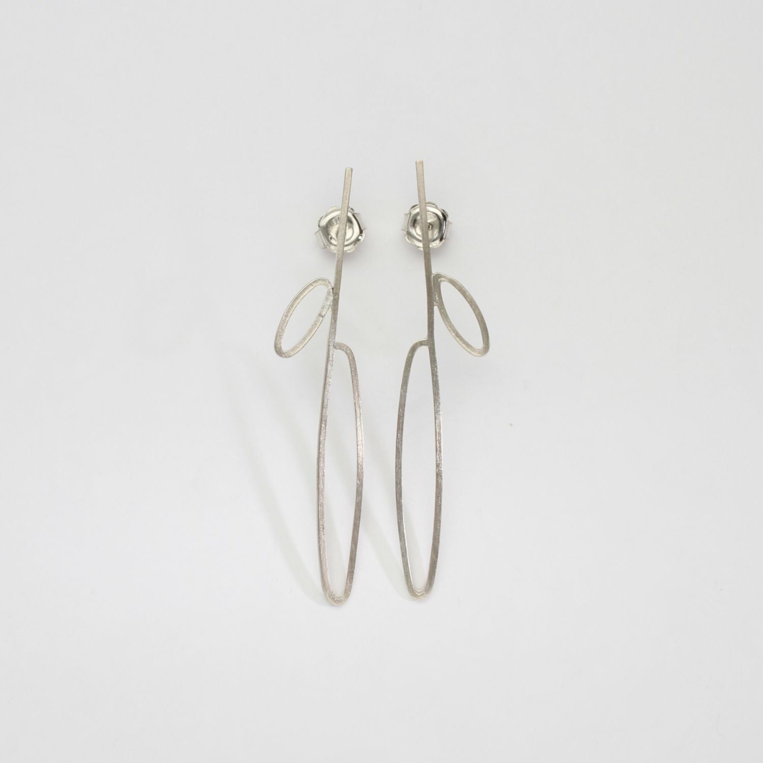 Pod duo long silver studs by Karen Williams