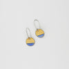 Stripe circle drop yellow & blue earrings by Kathryn Willis